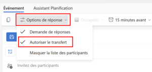 Options de réponse de réunion dans Outlook pour le Web